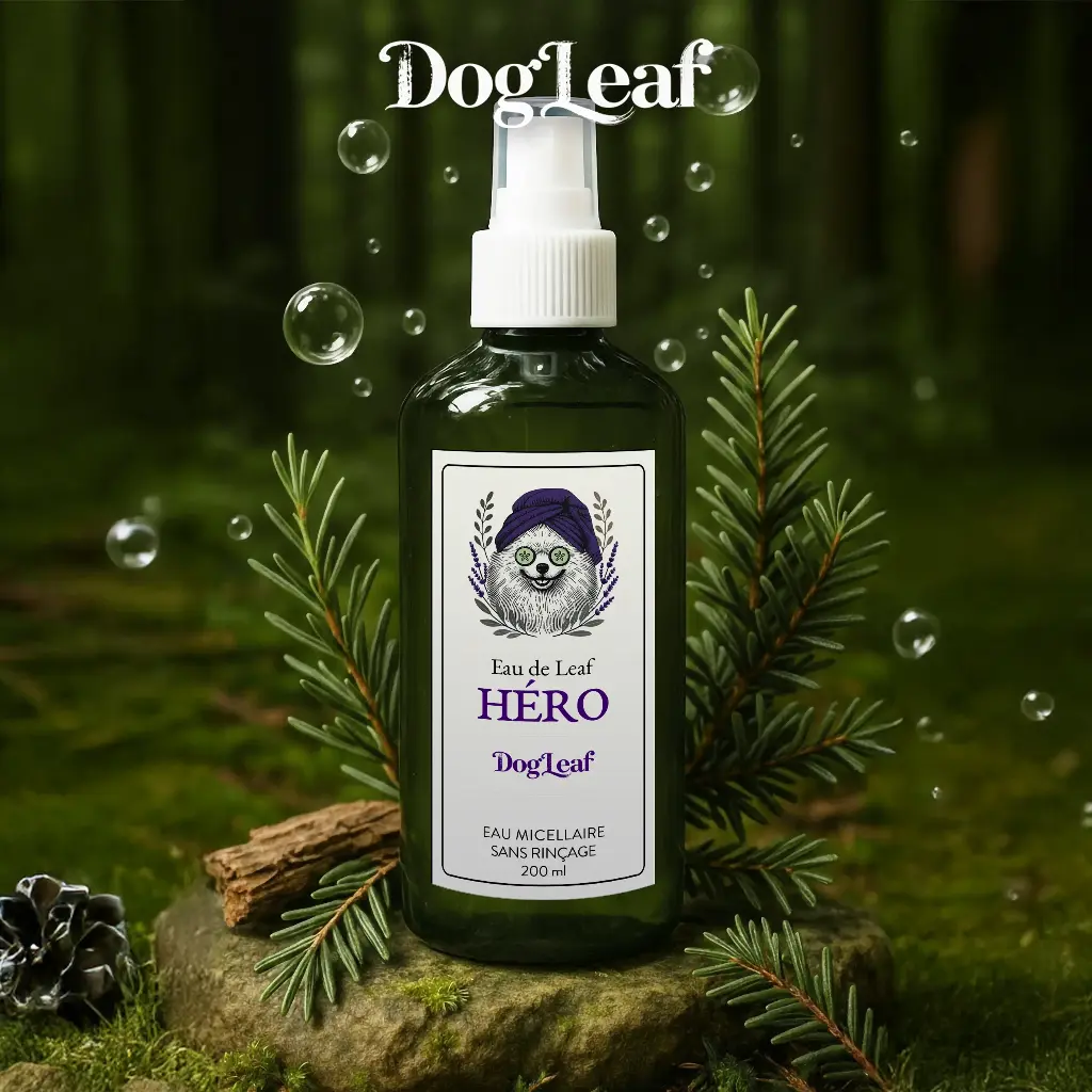 Eau de Leaf – HÉRO - Eau micellaire nettoyante sans rinçage pour chien - Formule Mâle | DogLeaf