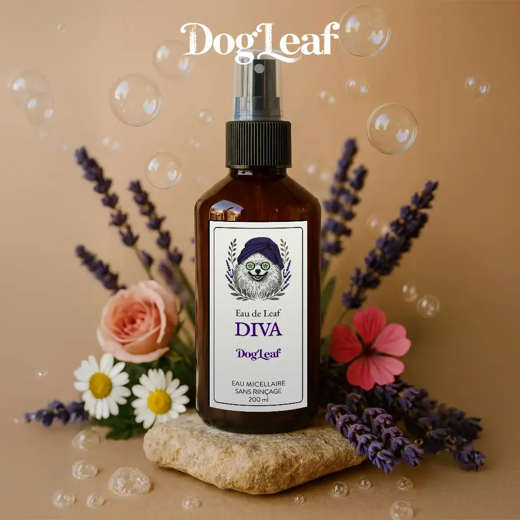 Eau de Leaf – DIVA - Eau micellaire nettoyante sans rinçage pour chien - Formule Femelle | DogLeaf